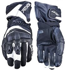 GUANTI MOTO SPORTIVI PELLE FIVE RFX4 EVO NERO BIANCO BLACK WHITE RACING  TG L
