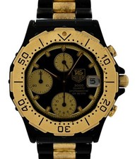 Orologio Crono Tag Heuer 38mm Uomo Professionale Serie 3000 Nero/Oro - 236.006!