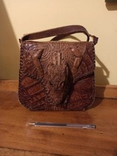 Borsa in vera pelle di coccodrillo-Vintage anni '70
