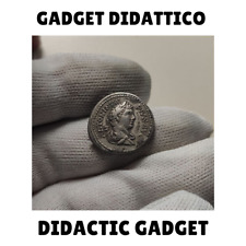 Denario Roma Caracalla a dx Vittoria alata a sx con corona e palma nelle mani