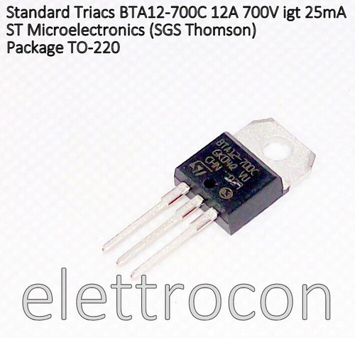 Triac bta12 700c 12a - bta12-700c, 700v