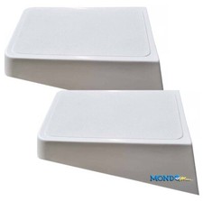 COPPIA PLANCETTE DI POPPA IN VETRORESINA BIANCA 390x315mm