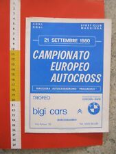 WL ITALIA AUTO CAR 1980 MAGGIORA NOVARA CAMPIONATO EUROPEO AUTOCROSS DEPLIANT