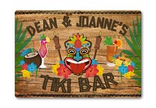 Insegna personalizzata TIKI bar targa METALLO cocktail tropicale casa pub esterno spiaggia