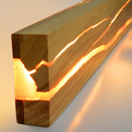 Applique led legno vintage