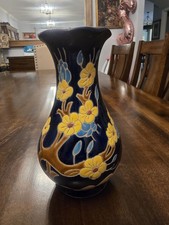 Vaso in ceramica stile Longwy