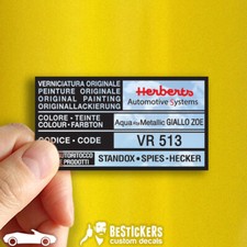 1 Adesivo etichetta Alfa Spider GTV 916 herberts Aqua metallic GIALLO ZOE VR 513