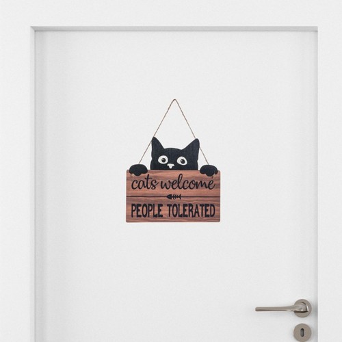 Cartello legno per porta - in,