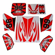 Set Adesivi >99< Rosso Top Pit Bike Dirt Bike HMParts