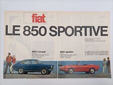 Clipping Ritaglio Pubblicità Adv. 1965 FIAT 850 COUPÉ & 850 SPIDER Le Sportive