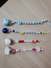 CATENELLA PORTA/CIUCCIO PERSONALIZZATA NOME IDEA REGALO BIMBO BIMBA NEONATO BABY