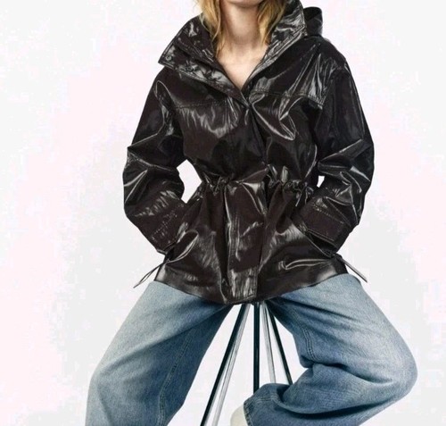 Zara woman new shiny hooded - woman,