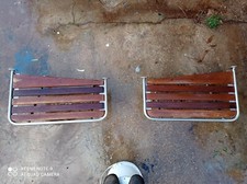 spiaggina acciaio inox due pezzi con doghe in mogano per barche con fuoribordo