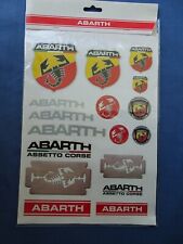 STIKER-OFFICINA DELLO SCORPIONE-FOGLIO CON 17 ADESIVI ABARTH-FOGLIO CM., 30 X 21