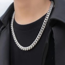 COLLANA CUBANA UOMO ACCIAIO INOX LUNCA 48 CM X 10 MM PESO 99 GRAMMI €12,99