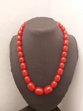 Vintage simil bakelite necklace red cherry Collana di simil bachelite rossa
