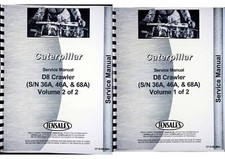 Caterpillar D8 D8H Cingolato Manuale di Servizio Riparazione S/N Applicare Rotture