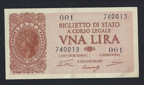 Rrr 1 lira laureata - -,