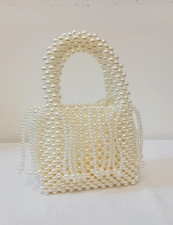 Borsa bianca perla perline