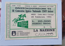 BIGLIETTO III CONCORSO IPPICO NAZIONALE CSON INDOOR EQUITAZIONE AREZZO 1993