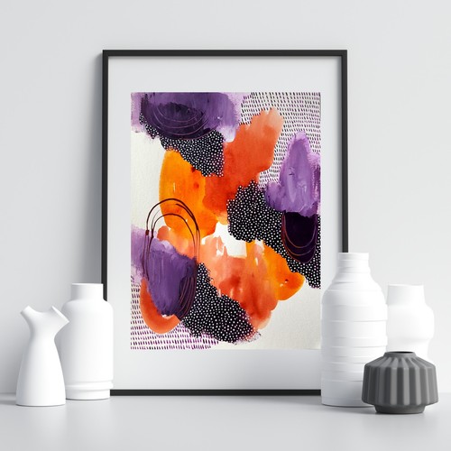 Quadro astratto originale - , 9x12
