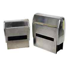 Coppia Timbri in Argento Vintage Timbro Grande Piccolo Autoinchiostrante Imprint