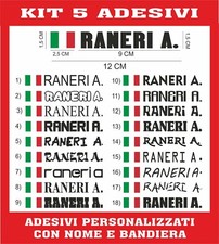 5 ADESIVI NOME + BANDIERA