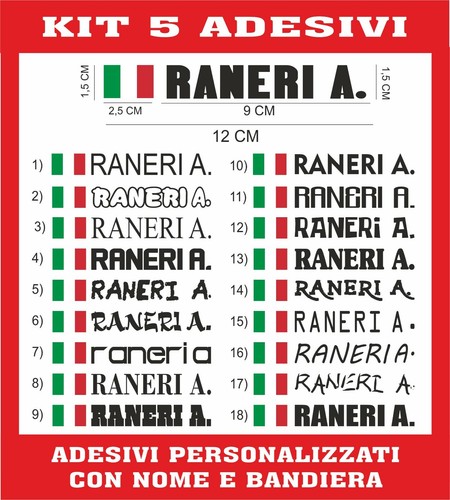 Adesivi nome bandiera - nome,
