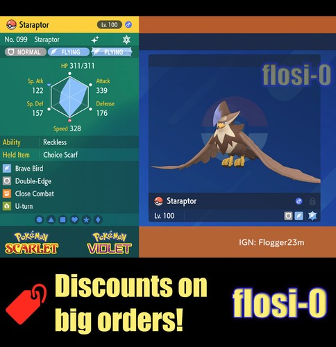 6iv shiny staraptor pokemon - 6iv,