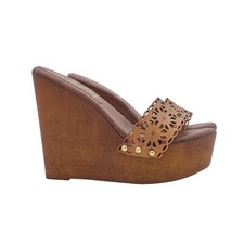 Zeppa marrone fascia laserata