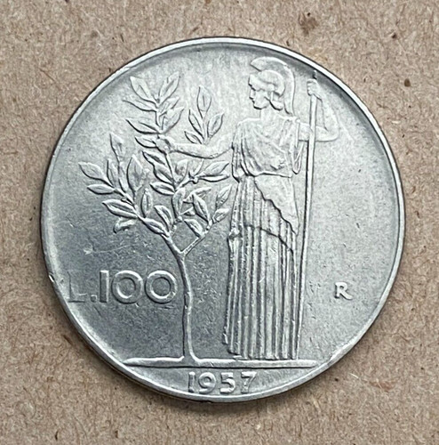 Italy 100 lire 1957 - lire,, 1957-r