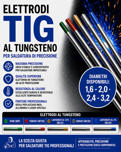 Elettrodi tungsteno tig puro - ,