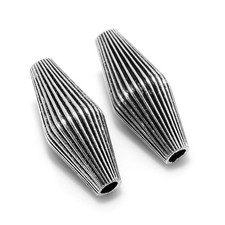 10 Pezzi 30X12MM Bali Ondulato Spaziatori Perla Argento Antico Placcato Collana