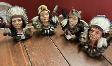 indiani 4 figure in resina vintage nativi americani da collezione