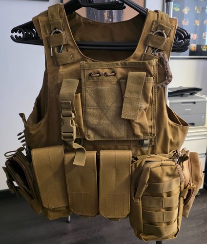 Gilet tattico tan 7 - 7, borse
