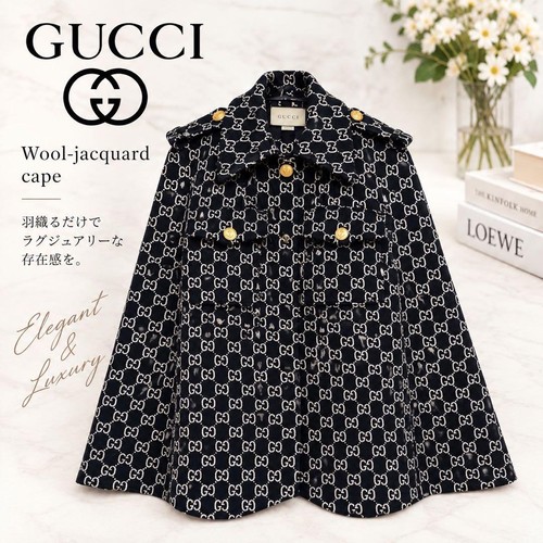 Gucci cappotto poncho - gg,