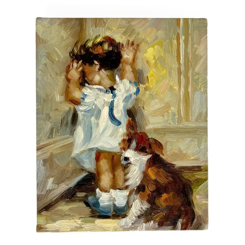 Dipinto olio originale - , bambino