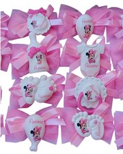 bomboniera nascita Minnie piedini bimba calamita Battesimo  Ciuccio Biberon 