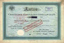 Ferrovia Crefelder Ges 1881 Krefeld Kempen Viersen Grefrath Tönis 500 M fondatore