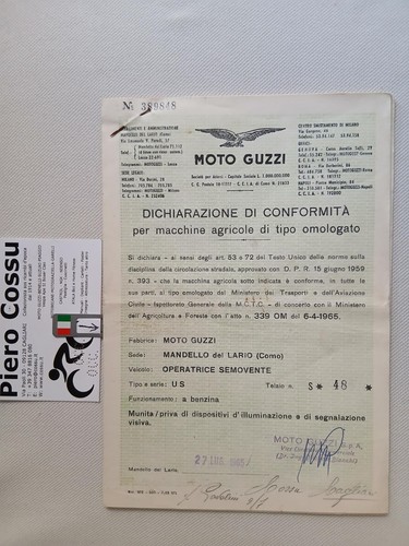 Moto guzzi dichiarazione - moto,