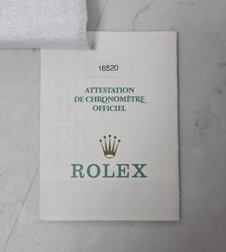 Certificato cronometro rolex - certificato,
