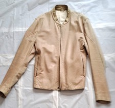 Giacca Bomber estivo Pelle Beige Messagerie tg. L
