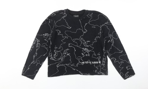 Felpa zara man nera - zara, stampa