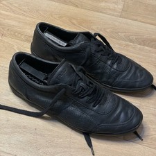 Scarpe PRADA SNEAKERSS nere pelle basse italia stringate uomo taglia 10US