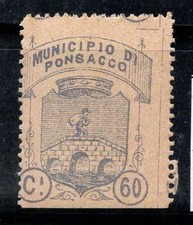 Ponsacco - Nuovo ** 100% marche comunali 60 cent. Municipio