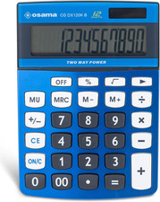 - Calcolatrice Da Tavolo per Ufficio Con 12 Cifre, 3 Tasti Memoria E Doppia Alim