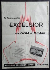 FISARMONICA EXCELSIOR- pubblicità anni 50- 47x35 cm ca