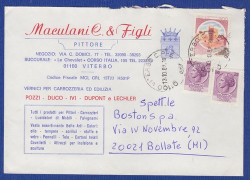 Italia busta affrancata 2x25 - italia,