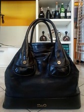 DOLCE & GABBANA D&G borsa a spalla doppio manico / Pelle NERA