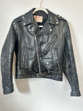 Giacca moto pelle nera 38 zip